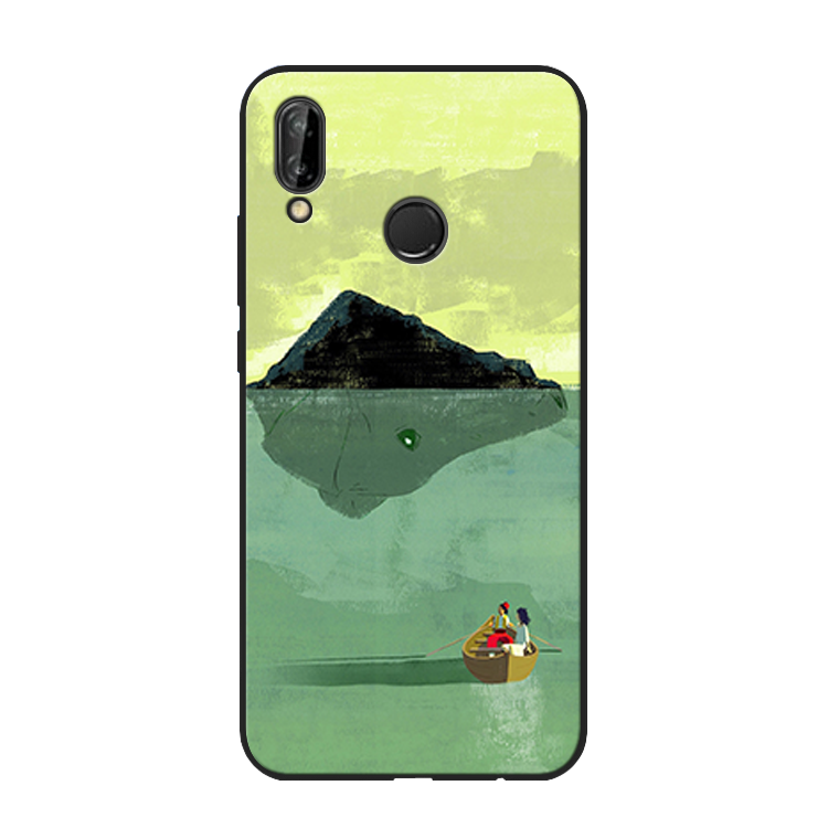 Huawei P Smart+ Vert Fluide Doux Jeunesse Coque Téléphone Portable Paysage Silicone