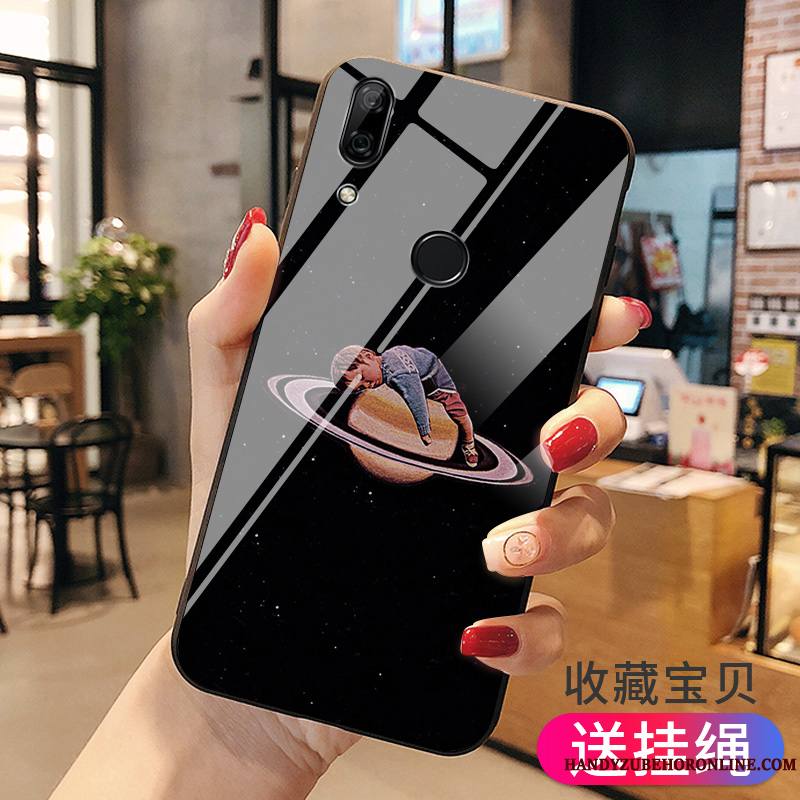 Huawei P Smart Z Coque Personnalité Protection Silicone Verre Téléphone Portable Fluide Doux Couvercle Arrière