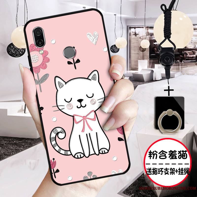 Huawei P Smart Z Dessin Animé Rose Protection Étui Tout Compris Fluide Doux Coque De Téléphone