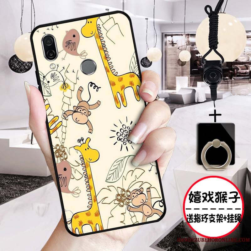 Huawei P Smart Z Dessin Animé Rose Protection Étui Tout Compris Fluide Doux Coque De Téléphone