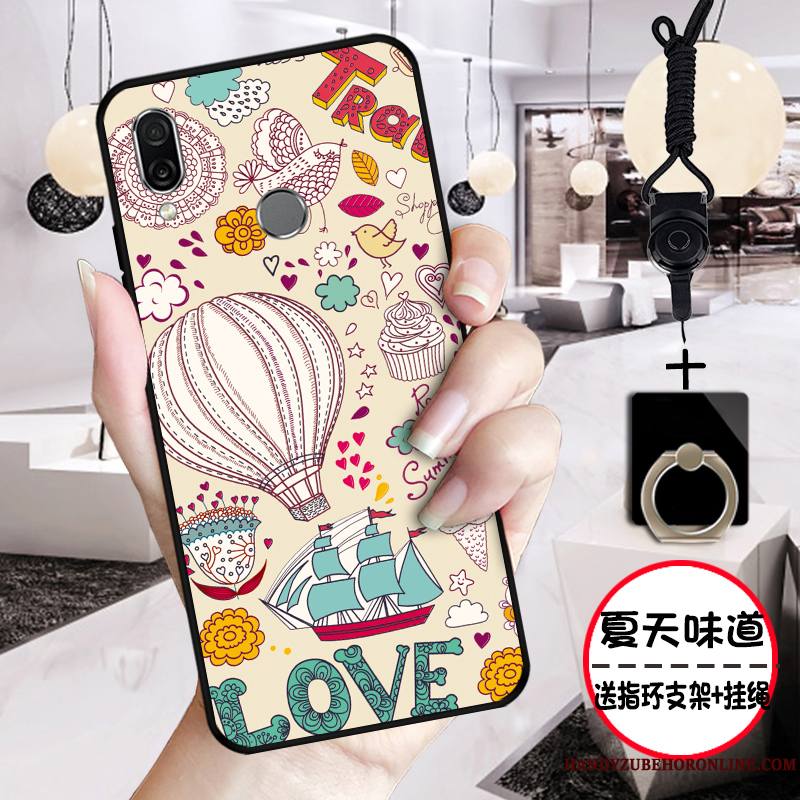 Huawei P Smart Z Dessin Animé Rose Protection Étui Tout Compris Fluide Doux Coque De Téléphone