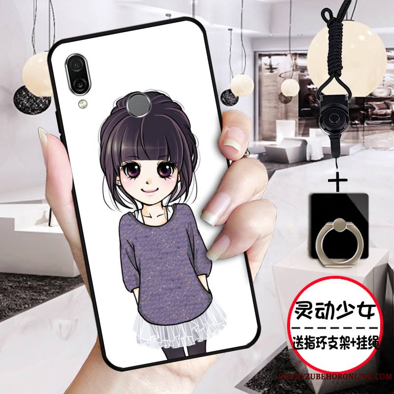 Huawei P Smart Z Dessin Animé Rose Protection Étui Tout Compris Fluide Doux Coque De Téléphone