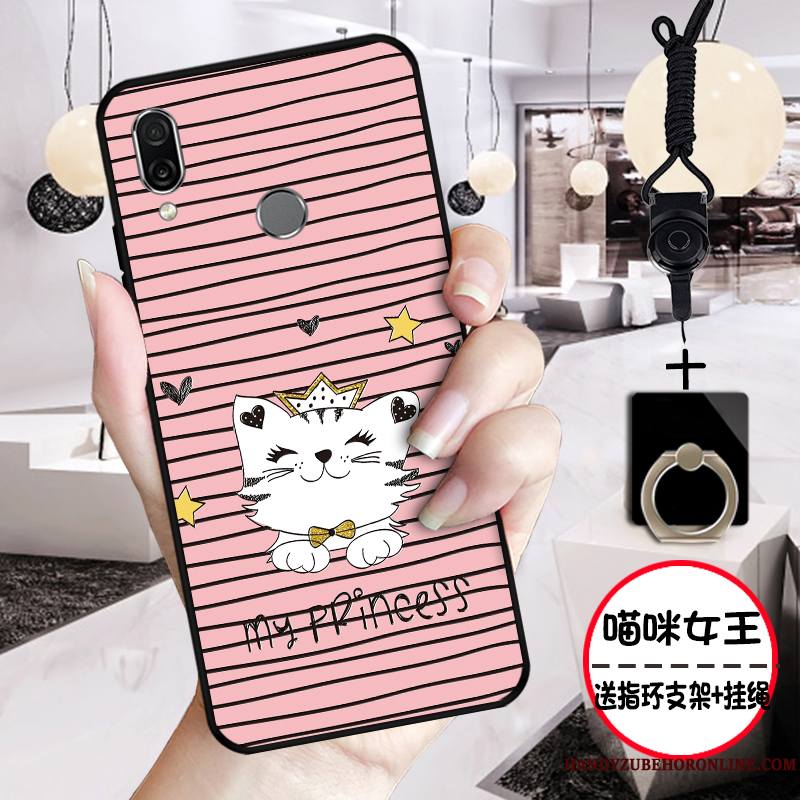 Huawei P Smart Z Dessin Animé Rose Protection Étui Tout Compris Fluide Doux Coque De Téléphone