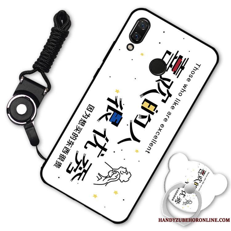 Huawei P Smart Z Support Dessin Animé Coque De Téléphone Encre Rafraîchissant Simple Fleur De Pêche