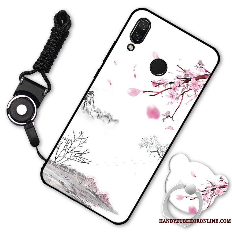 Huawei P Smart Z Support Dessin Animé Coque De Téléphone Encre Rafraîchissant Simple Fleur De Pêche