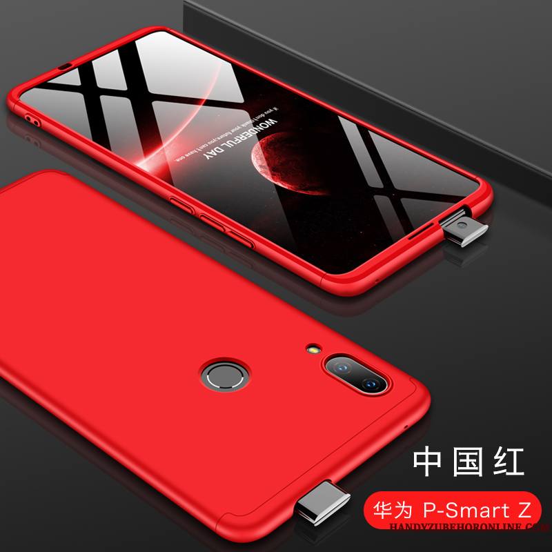 Huawei P Smart Z Étui Rouge Coque De Téléphone Verre Tout Compris Téléphone Portable Délavé En Daim