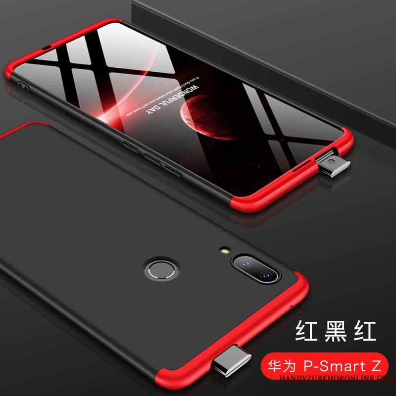 Huawei P Smart Z Étui Rouge Coque De Téléphone Verre Tout Compris Téléphone Portable Délavé En Daim