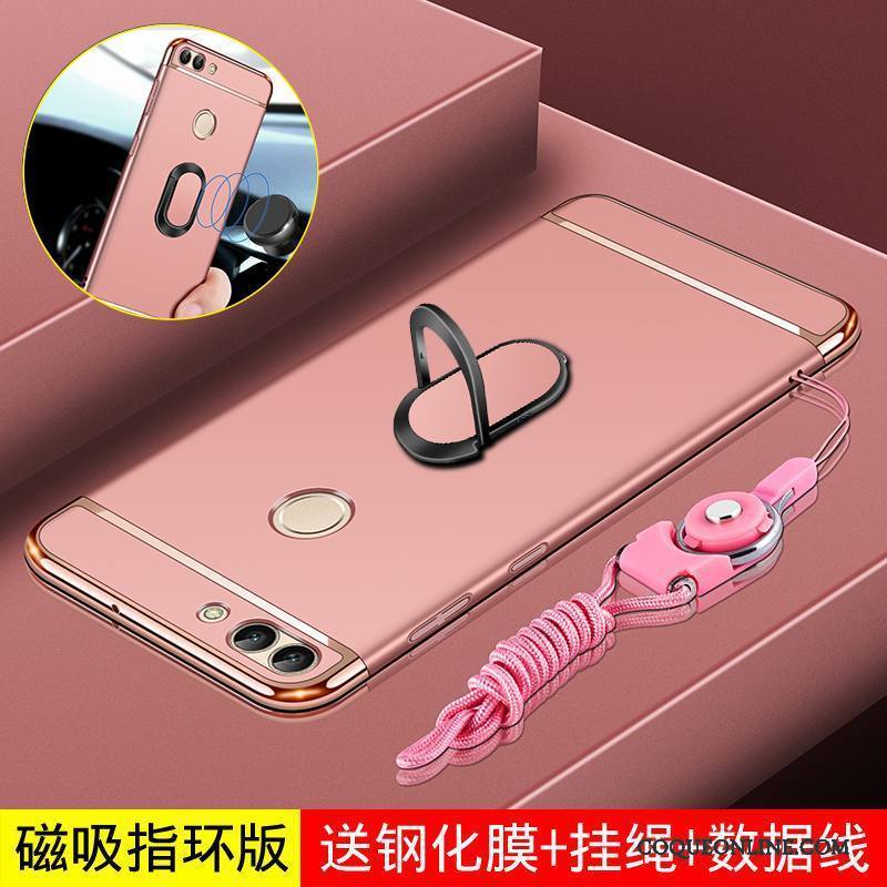 Huawei P Smart Étui Coque De Téléphone Difficile Incassable Magnétisme Rose Créatif