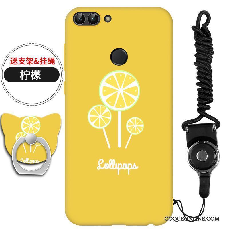 Huawei P Smart Étui Coque De Téléphone Silicone Jaune Une Agrafe Citron Bleu