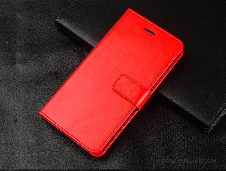 Huawei P Smart Étui En Cuir Fluide Doux Rouge Coque De Téléphone Incassable