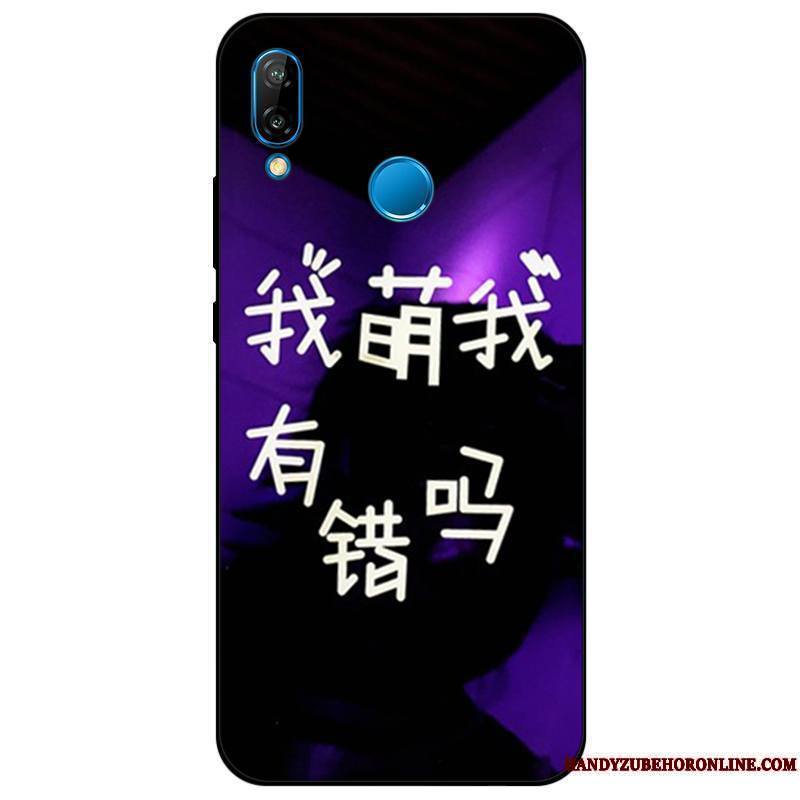 Huawei P Smart+ Étui Incassable Bleu Tendance Silicone Coque De Téléphone Personnalité