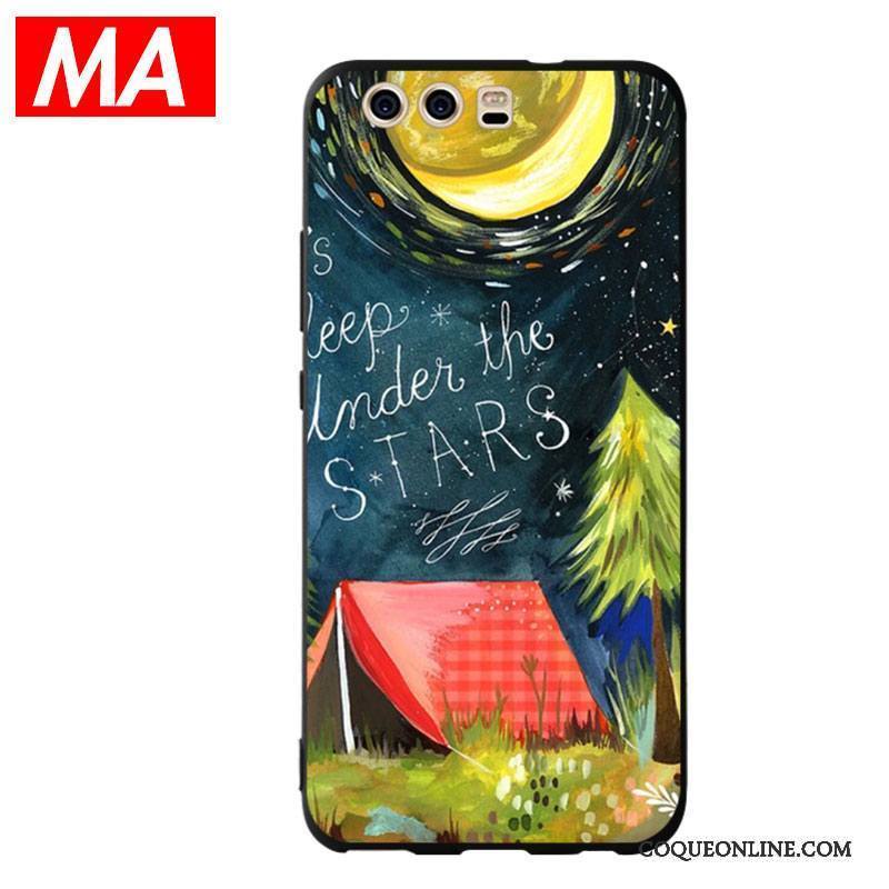 Huawei P10 Abstrait Coque De Téléphone Créatif Personnalité Silicone Fluide Doux Peinture À L'huile