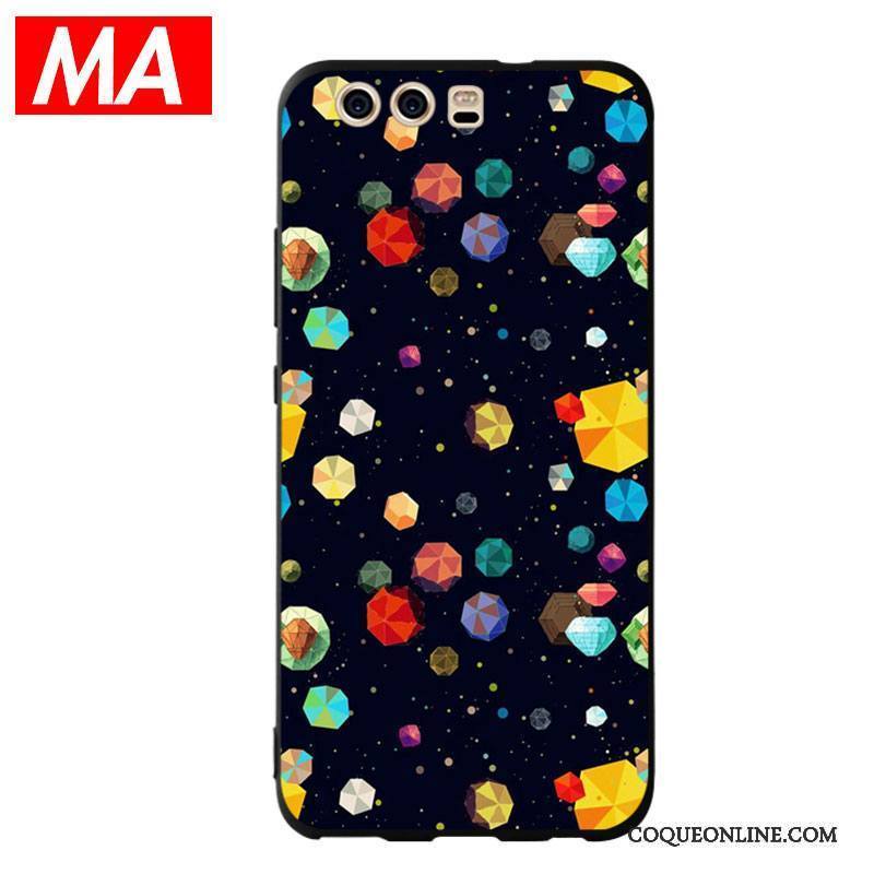 Huawei P10 Abstrait Coque De Téléphone Créatif Personnalité Silicone Fluide Doux Peinture À L'huile