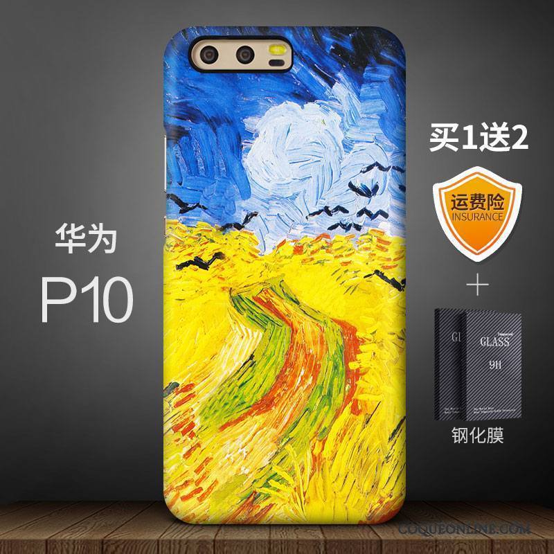 Huawei P10 Coque De Téléphone Marque De Tendance Créatif Incassable Haute Jaune Délavé En Daim