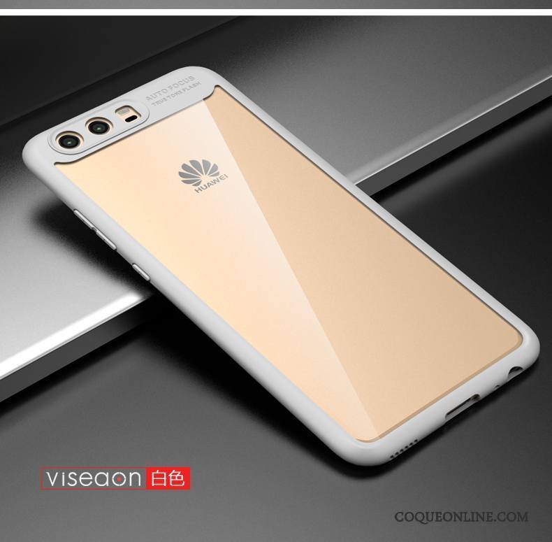 Huawei P10 Coque Protection Transparent Très Mince Rouge Étui Blanc