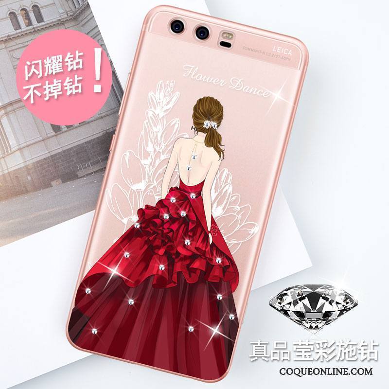 Huawei P10 Coque Strass Tendance Violet Tout Compris Nouveau Protection Étui