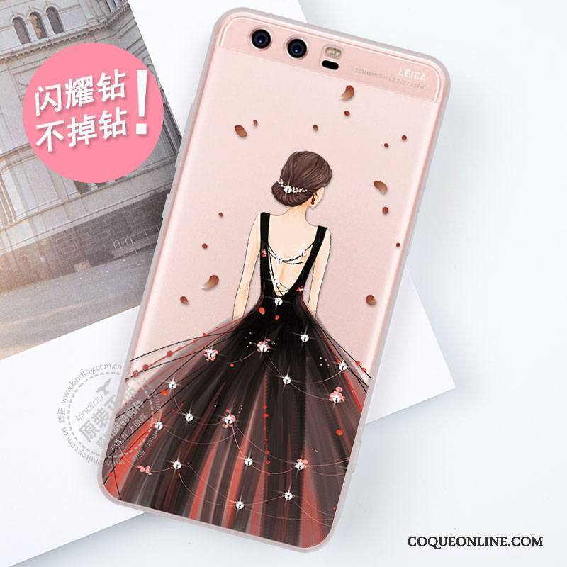 Huawei P10 Coque Strass Tendance Violet Tout Compris Nouveau Protection Étui