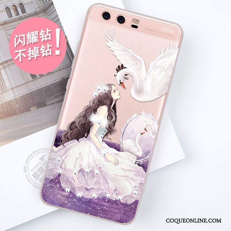 Huawei P10 Coque Strass Tendance Violet Tout Compris Nouveau Protection Étui