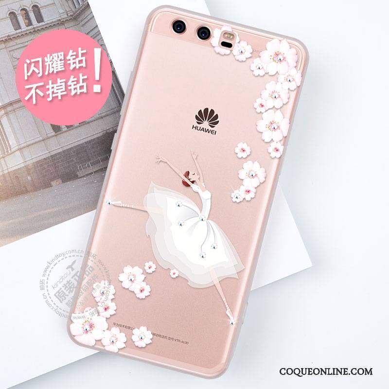 Huawei P10 Coque Strass Tendance Violet Tout Compris Nouveau Protection Étui