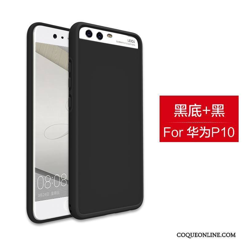 Huawei P10 Coque Tout Compris Incassable Simple Délavé En Daim Étui Silicone Protection