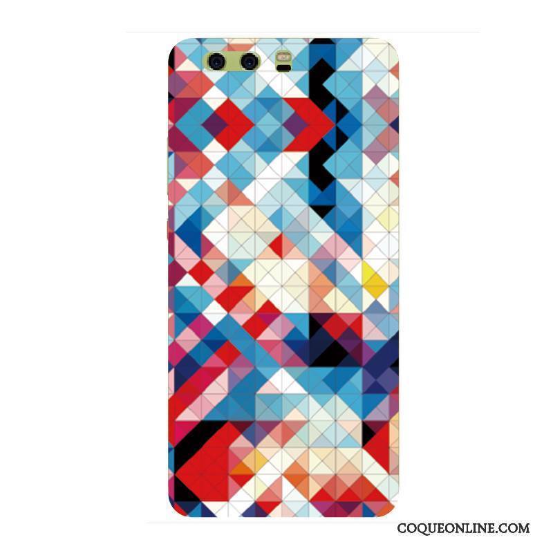Huawei P10 Coque Téléphone Portable Délavé En Daim Tout Compris Bleu Créatif Marque De Tendance Étui
