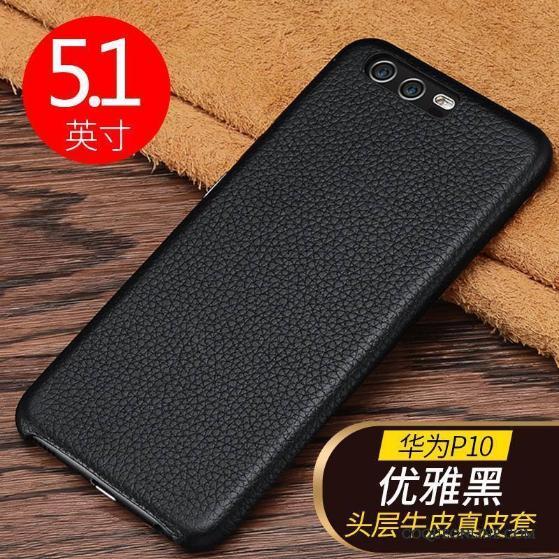 Huawei P10 Cuir Modèle Fleurie Incassable Cuir Véritable Coque De Téléphone Protection Étui