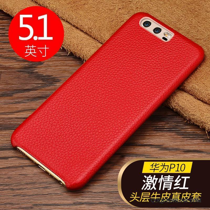 Huawei P10 Cuir Modèle Fleurie Incassable Cuir Véritable Coque De Téléphone Protection Étui