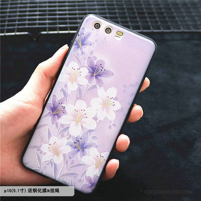 Huawei P10 Fleur Étui Multicolore Téléphone Portable Bordure Coque De Téléphone Tendance