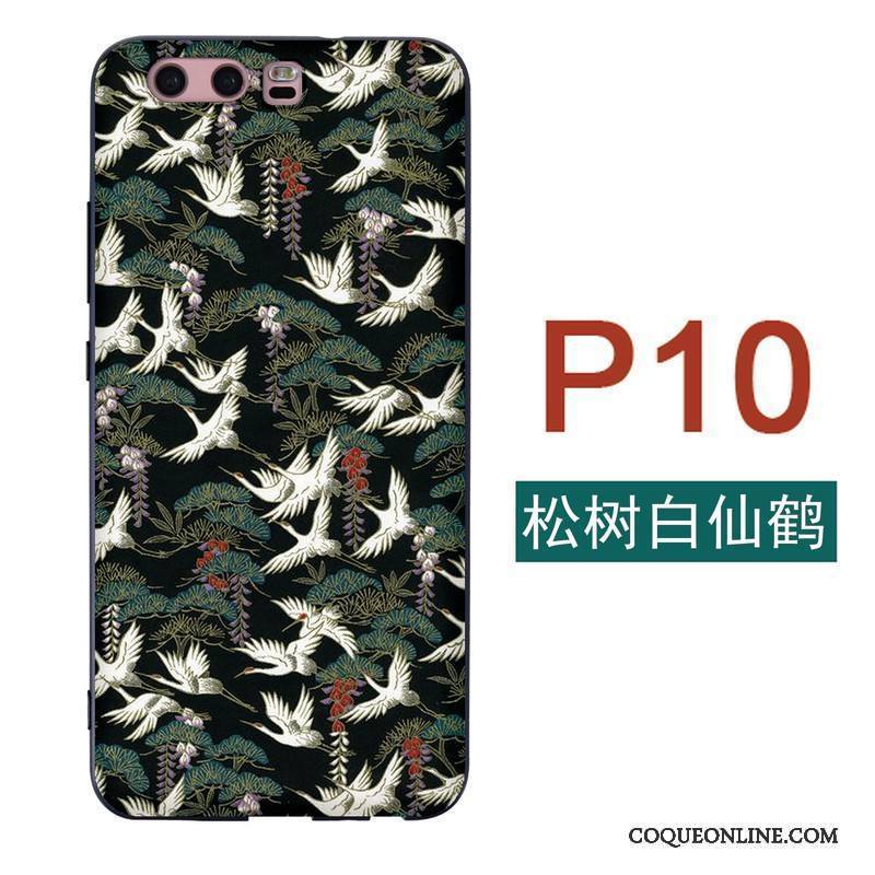 Huawei P10 Grue Fluide Doux Coque De Téléphone Étui Vent Japonais Silicone