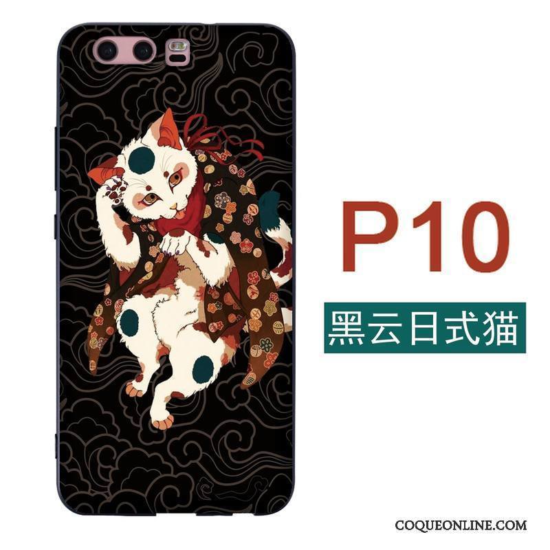 Huawei P10 Grue Fluide Doux Coque De Téléphone Étui Vent Japonais Silicone