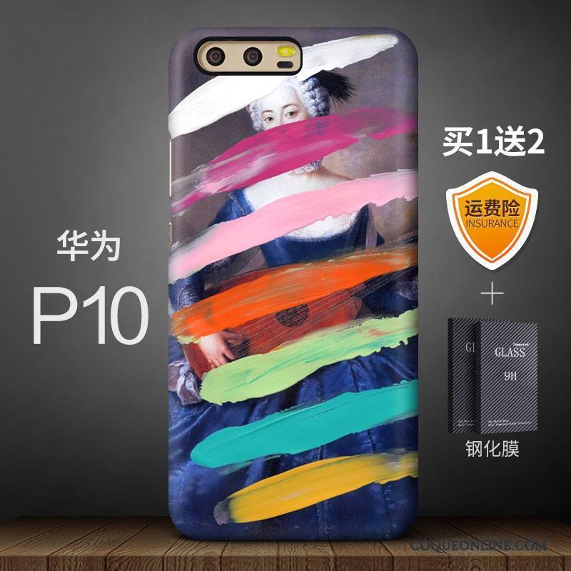 Huawei P10 Incassable Multicolore Art Délavé En Daim Créatif Coque De Téléphone Marque De Tendance