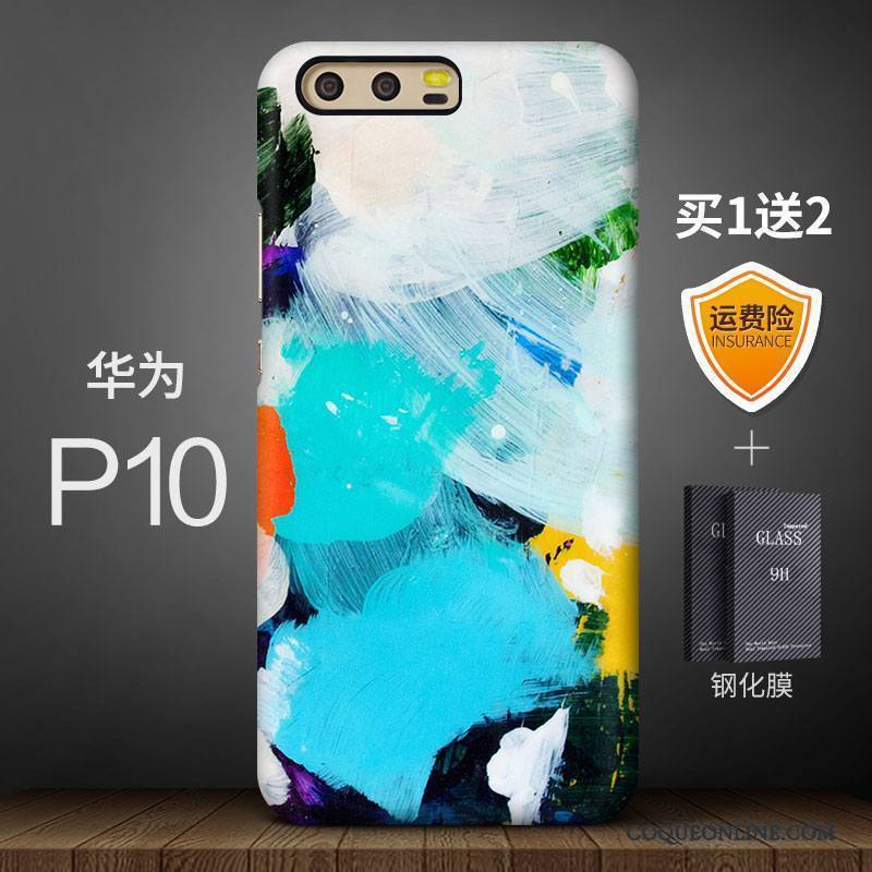 Huawei P10 Incassable Multicolore Art Délavé En Daim Créatif Coque De Téléphone Marque De Tendance