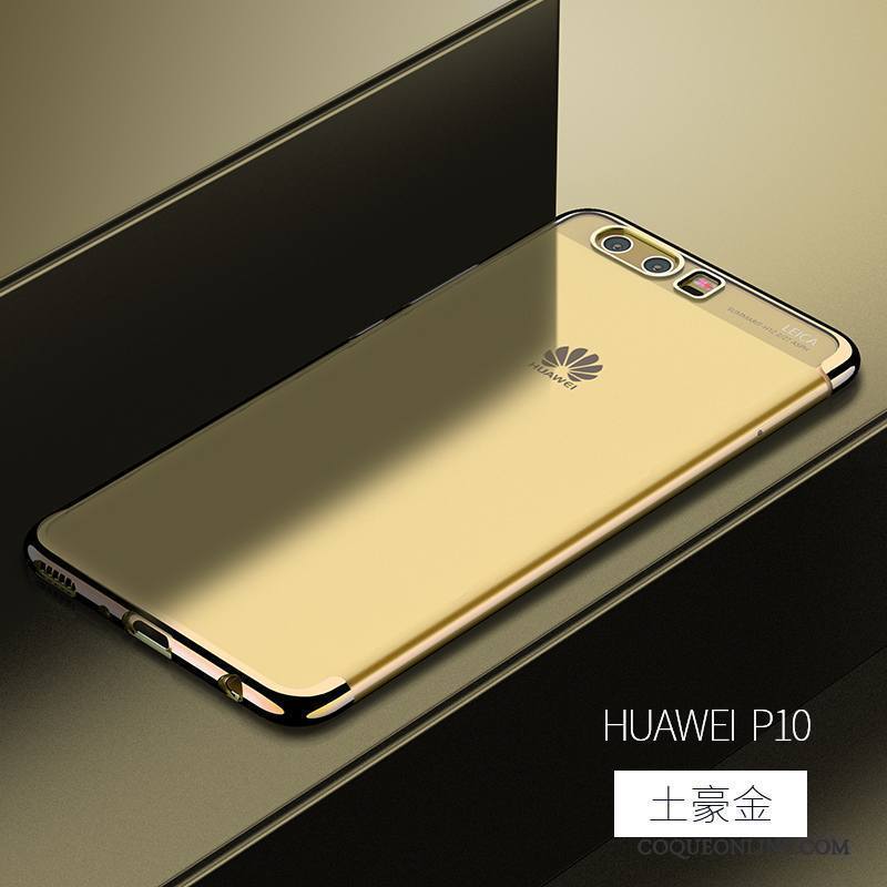 Huawei P10 Incassable Très Mince Protection Coque De Téléphone Or Rose Étui Transparent