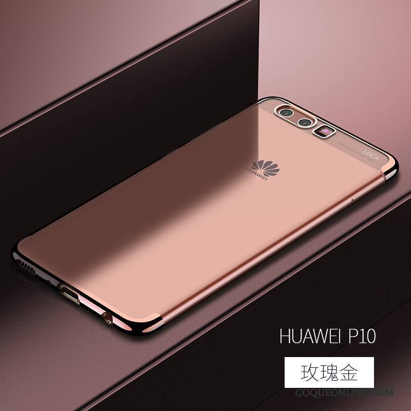 Huawei P10 Incassable Très Mince Protection Coque De Téléphone Or Rose Étui Transparent