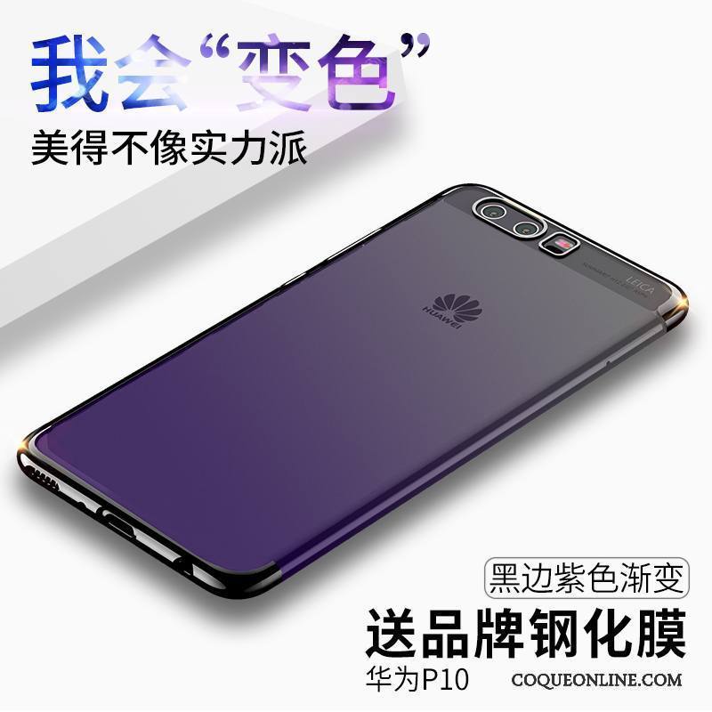 Huawei P10 Incassable Très Mince Protection Coque De Téléphone Or Rose Étui Transparent
