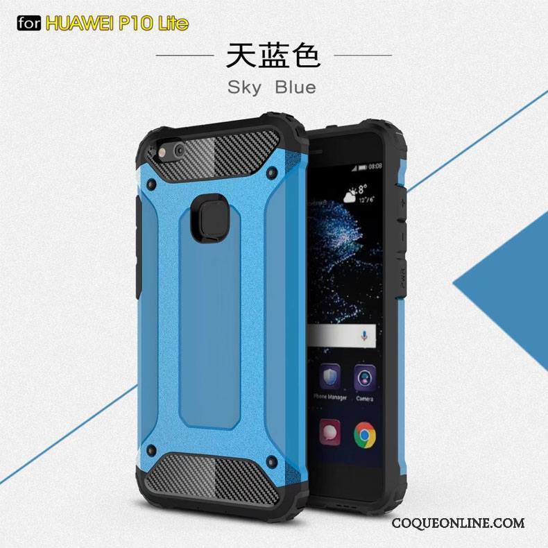 Huawei P10 Lite Coque De Téléphone Incassable Silicone Ballon Tout Compris Bleu Étui