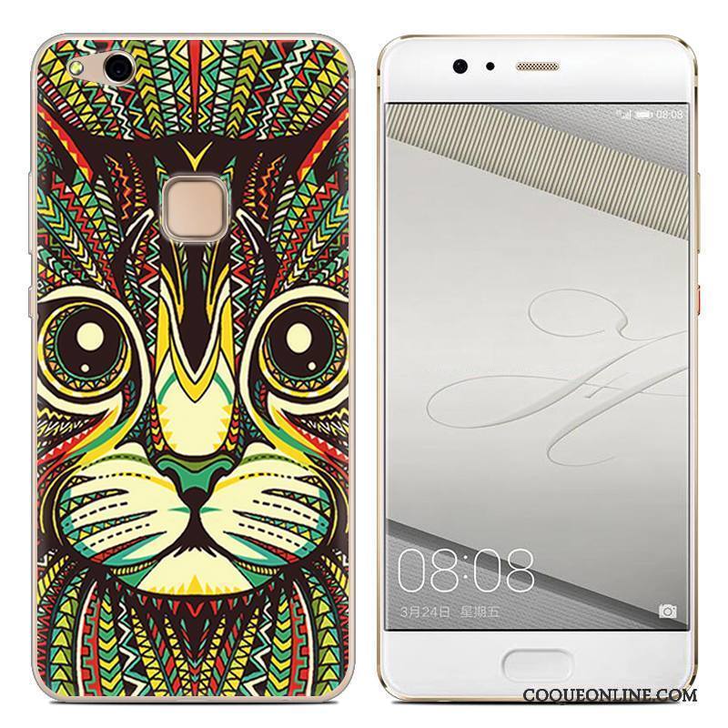 Huawei P10 Lite Coque De Téléphone Transparent Étui Dessin Animé Gris Fluide Doux Protection