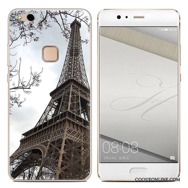 Huawei P10 Lite Coque De Téléphone Transparent Étui Dessin Animé Gris Fluide Doux Protection