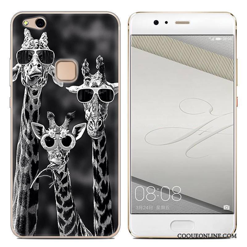 Huawei P10 Lite Coque De Téléphone Transparent Étui Dessin Animé Gris Fluide Doux Protection