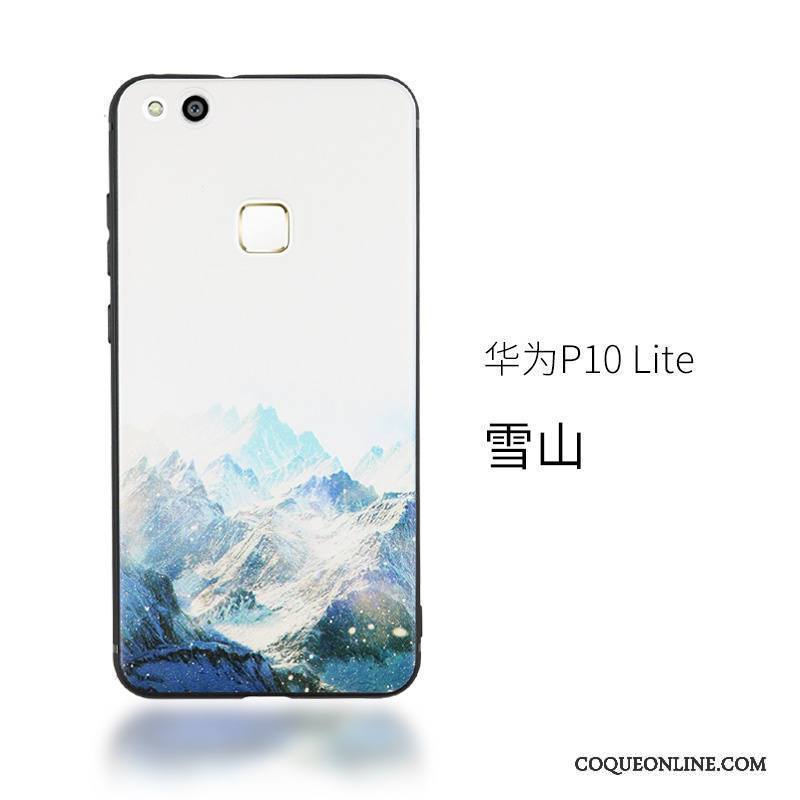 Huawei P10 Lite Coque Gaufrage Incassable Ornements Suspendus Étui Fluide Doux De Téléphone