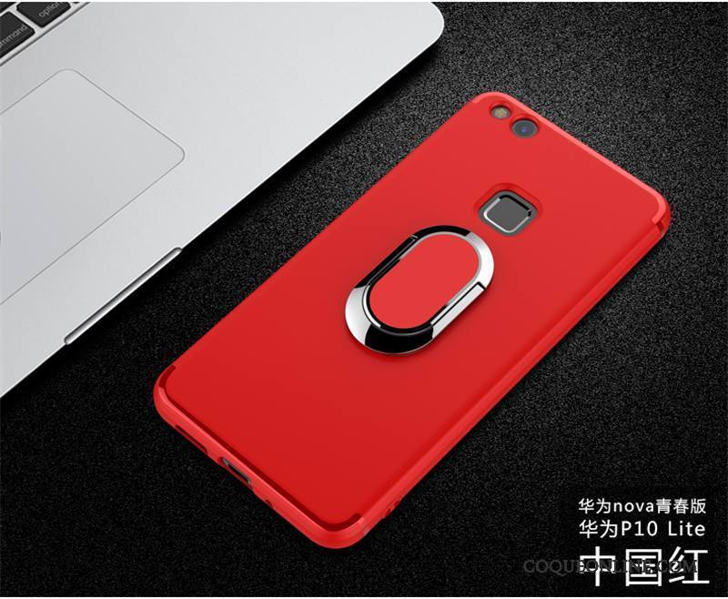 Huawei P10 Lite Coque Protection Incassable Tendance Étui Rose Magnétisme Jeunesse