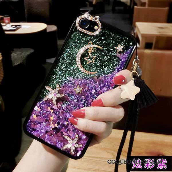 Huawei P10 Lite Coque Quicksand Violet Personnalité Créatif Jeunesse Tout Compris Strass