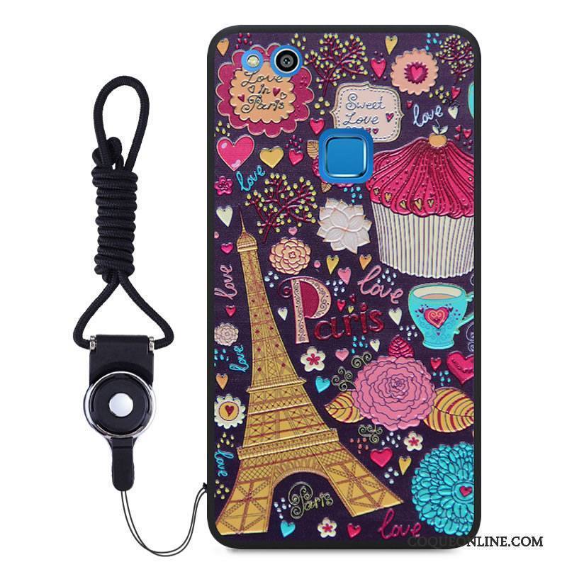 Huawei P10 Lite Dessin Animé Gaufrage Protection Multicolore Ornements Suspendus Étui Coque De Téléphone