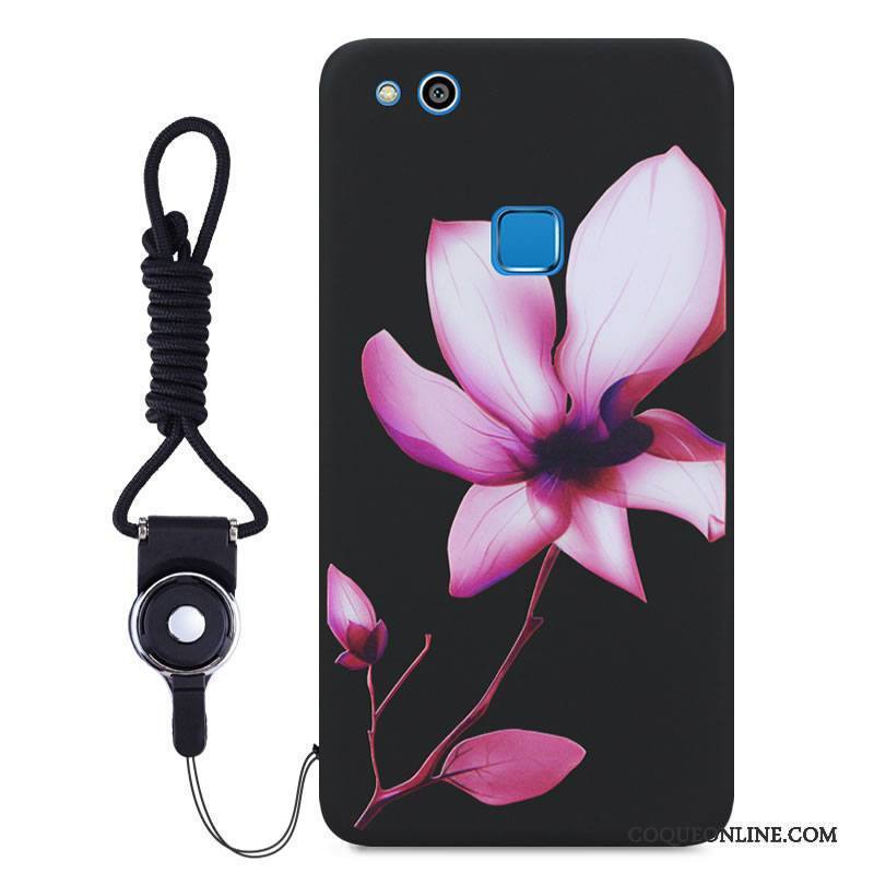 Huawei P10 Lite Peinture Fluide Doux Étui Coque Couleur Silicone Noir