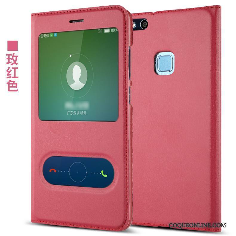 Huawei P10 Lite Étui Cuir Coque Jeunesse Protection Rose Clamshell