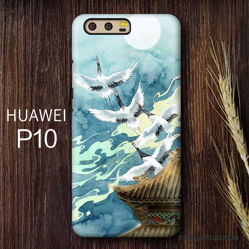 Huawei P10 Personnalité Grue Difficile Style Chinois Coque Jaune Incassable