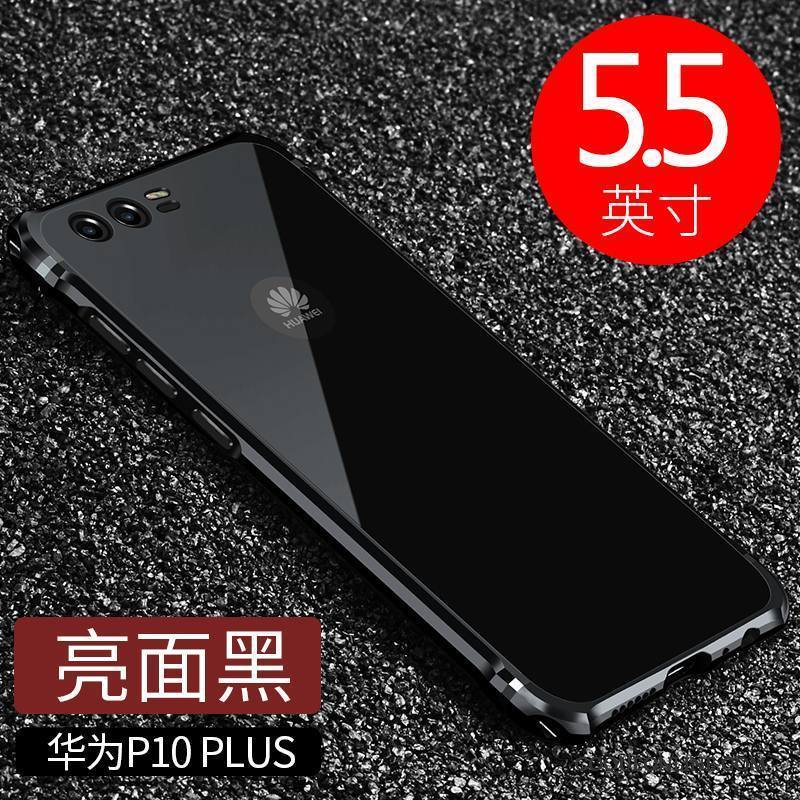 Huawei P10 Plus Coque Border Métal Protection Noir Brillant Tendance Incassable