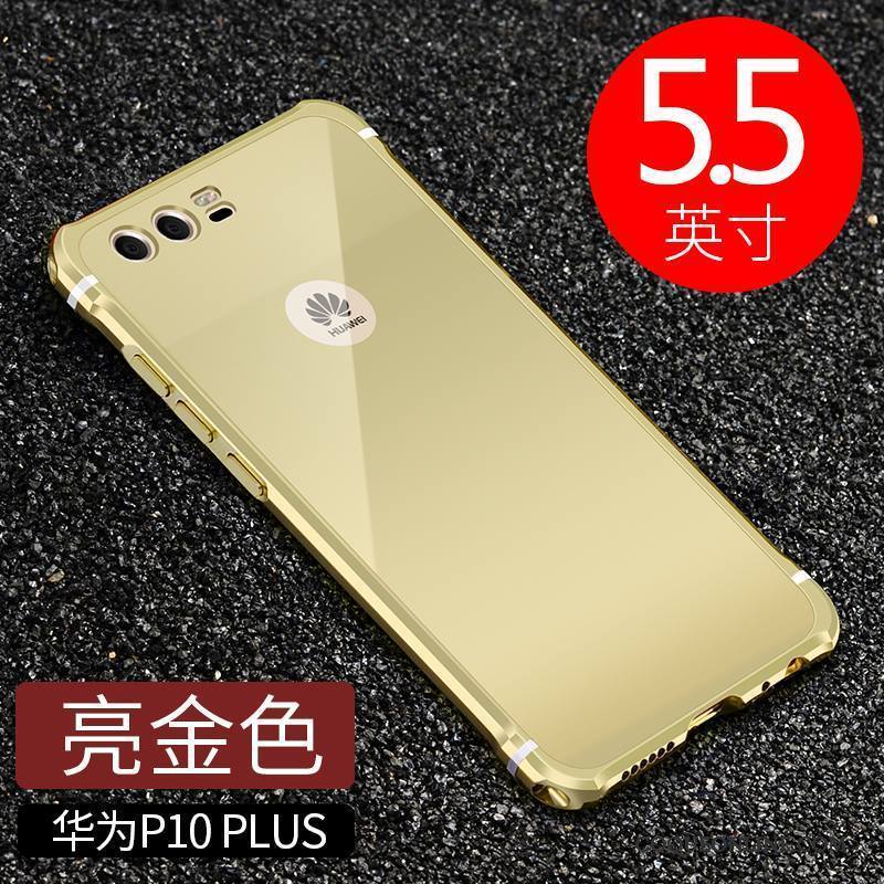 Huawei P10 Plus Coque Border Métal Protection Noir Brillant Tendance Incassable