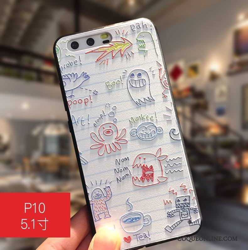 Huawei P10 Plus Coque Créatif Protection Bleu Étui Tout Compris Ornements Suspendus Dessin Animé