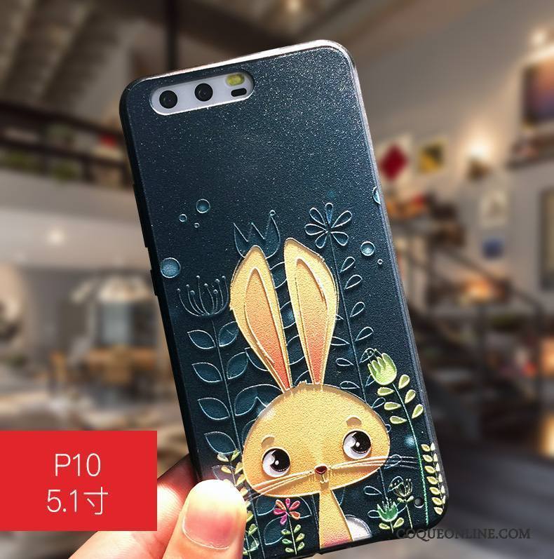 Huawei P10 Plus Coque Créatif Protection Bleu Étui Tout Compris Ornements Suspendus Dessin Animé